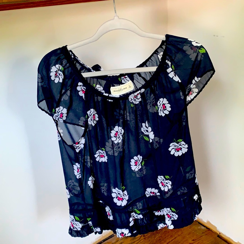 Abercrombie sheer floral top